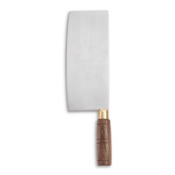 Helen’s Asian Kitchen Silver/Walnut Carbon Steel Chinese Chef Knife