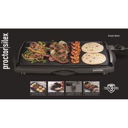 Proctor Silex Black Plastic Nonstick Surface Electric Griddle 200 sq in