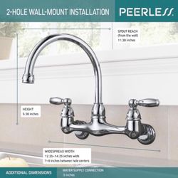 Peerless Claymore Two Handle Chrome Kitchen Faucet