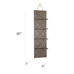 Elegant Designs Positano 30 in. H X 8 in. L Rustic Gray Wood Wine Rack