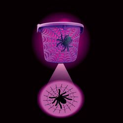 Magic Seasons Halloween Spider Web LED Projection Bucket 1 pk