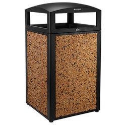 Alpine Industries 41.33 in. H X 21.06 in. W X 21.06 in. L Commercial Garbage Can 40 gal Brown Stone