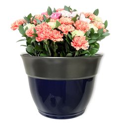 Misco 7.87 in. H X 11 in. D Resin Two Tone Planter Blue/Silver