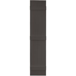 Builders Edge 71 in. H X 14 in. W Tuxedo Gray Board and Batten Vinyl Shutter 2 pk