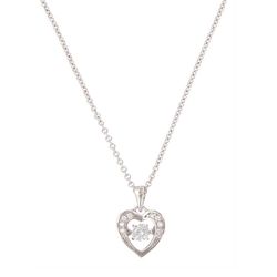 Montana Silversmiths Women's Dancing Stone Heart Silver Necklace Water Resistant