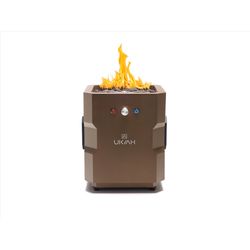 Ukiah Tailgater II 14 in. W Steel Outdoor Square Propane Fire Pit with Sound System