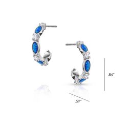 Montana Silversmiths Women's Moonlit Night Opal Hoop Blue/Silver Earrings