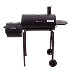 American Gourmet 430 Charcoal Offset Smoker Black