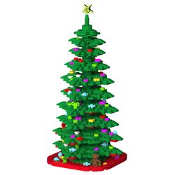 Ace Christmas Tree Block Set Green/Red 609 pc