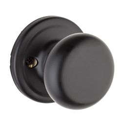 Kwikset Signature Series Hancock Knob Iron Black Passage Lockset