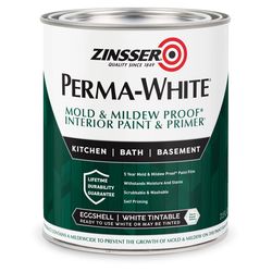 Zinsser Perma-White Eggshell White Water-Based Mold and Mildew-Proof Paint Interior 1 qt