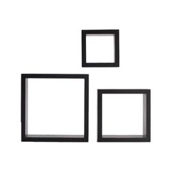 Melannco 3.86 in. H X 9 in. L Black Wood Shelves Set