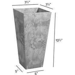 Novelty ArtStone 13.5 in. H X 7.5 in. W X 7.5 in. D Resin Ella Tall Tall Planter Gray