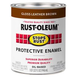 Rust-Oleum Stops Rust Indoor and Outdoor Gloss Leather Brown Rust Prevention Paint 1 qt