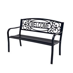 Living Accents Steel Welcome Bench 34.25 in. H X 24.41 in. L X 50 in. D