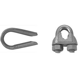 Campbell Electro-Galvanized Aluminum 1/8 in. D Wire Rope Clips and Thimble