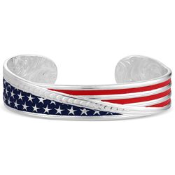 Montana Silversmiths Women's One Nation American Made Cuff Bracelet One Size Fits Most