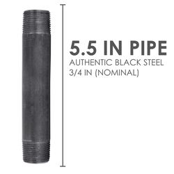STZ Industries 3/4 in. MIP each X 3/4 in. D MIP Black Steel 5-1/2 in. L Nipple