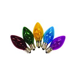 Holiday Bright Lights Incandescent C7 Multicolored 25 ct Replacement Christmas Light Bulbs 0.08 ft.