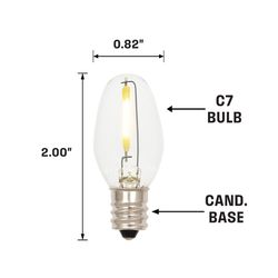 Westinghouse C7 E12 (Candelabra) Filament LED Bulb Warm White 4 Watt Equivalence 1 pk
