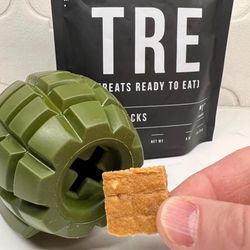 Operation Good Boy Grenade Toy For Dog Green Rubber Dog Treat Toy/Dispenser 1 pk
