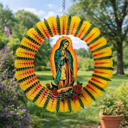 Spinfinity Designs Stainless Steel 12 in. Lady Guadalupe Wind Spinner