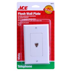 Ace White 1 gang Plastic Telephone Wall Plate 1 pk