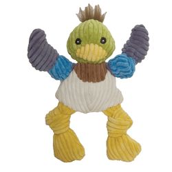 HuggleHounds Knottie For Dog Multicolored Plush Dilly Duck Squeaky Dog Toy Small 1 pk