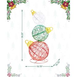 Glitzhome LED Red/White Christmas Stacked 39 in. Yard Decor