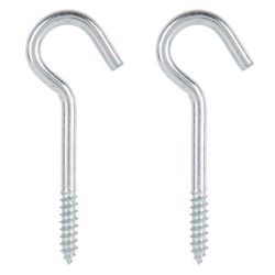 Ace Small Zinc-Plated Silver Steel 5 in. L Ceiling Hook 200 lb 2 pk
