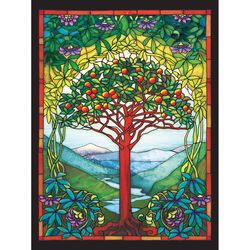 Cobble Hill Tree Of Life Stained Glass Jigsaw Puzzle Cardboard 275 pc