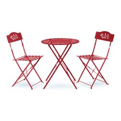 Alpine 3 pc Red Steel Bistro Set