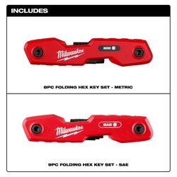 Milwaukee Metric and SAE Fold-Up 17-Key Folding Hex Key Set 2 pc