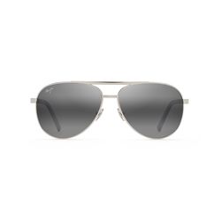Maui Jim Seacliff Sunglasses Unisex Silver Frame Neutral Gray Lens Polarized