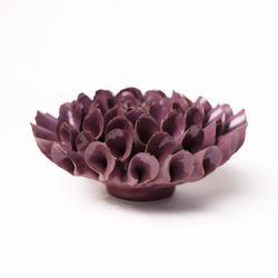 Chive Japan 2 in. H X 5.5 in. L Glazed Lilac Ceramic Pom Pom Dahlia Wall Flower