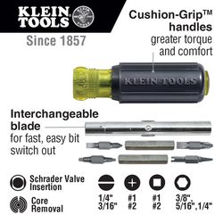 Klein Tools 3/8 - 5/16 - 1/4 in. drive X 7-3/4 in. L Steel Nut Driver 1 pc