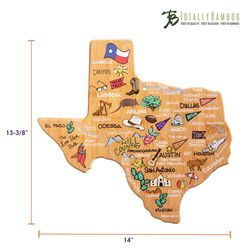 Totally Bamboo Fish Kiss 14 in. L X 13.38 in. W X 0.63 in. Bamboo Texas Serving & Cutting Board
