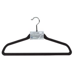 Whitmor 9.75 in. H X 0.25 in. W X 17.75 in. L Plastic Black Flocked Hanger 5 pk
