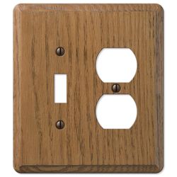 Amerelle Contemporary Brown 2 gang Wood Toggle Wall Plate 1 pk