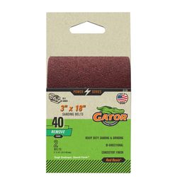 Gator 18 in. L X 3 in. W Aluminum Oxide Sanding Belt 40 Grit Extra Coarse 2 pc