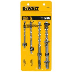 DeWalt Assorted X 3 in. L Carbide Tipped Percussion Drill Bit Set 3-Flat Shank 4 pc