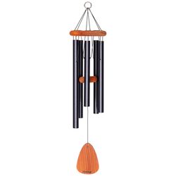 Wind River Festival Black Aluminum/Wood 28 in. Wind Chime