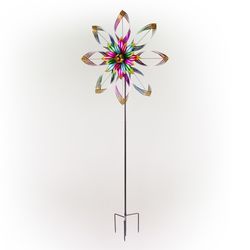 Alpine Assorted Iron 82 in. H Garden Stake Spinner
