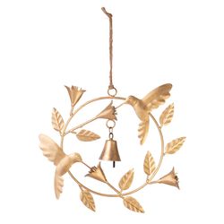 Matr Boomie Brass/Metal Metal 10 in. Hummingbird Wreath Handmade Bell