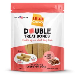 Ultra Chewy Double Treat Liver Chews For Dogs 22.4 oz 8 pk