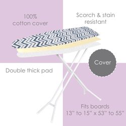 Seymour Home Products 15 in. W X 55 in. L Cotton Blue Ironing Board Cover and Pad