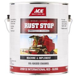 Ace Rust Stop Indoor and Outdoor Gloss International Red Oil-Based Enamel Rust Prevention Paint 1 ga