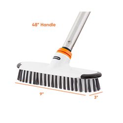 Superio Brand 9 in. W Stiff Bristle 48 in. Aluminum Handle Brush with Scraper