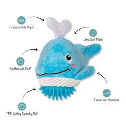 Pet Shop by Fringe Studio For Dog Multicolored Plush Feeling Whaley Good Dog Toy