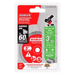 Diablo 3 in. D X 3/8 in. X 1.3 in. thick Diamond Masonry Cut-Off Disc 1 pk